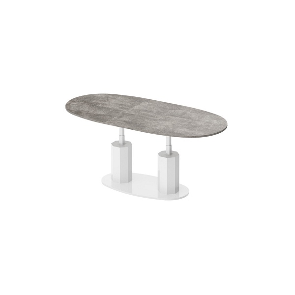 Ławostół rozkładany BARLETTA - Wariant Kolorystyczny: Grey Stone MAT+Biały HG - Hubertus